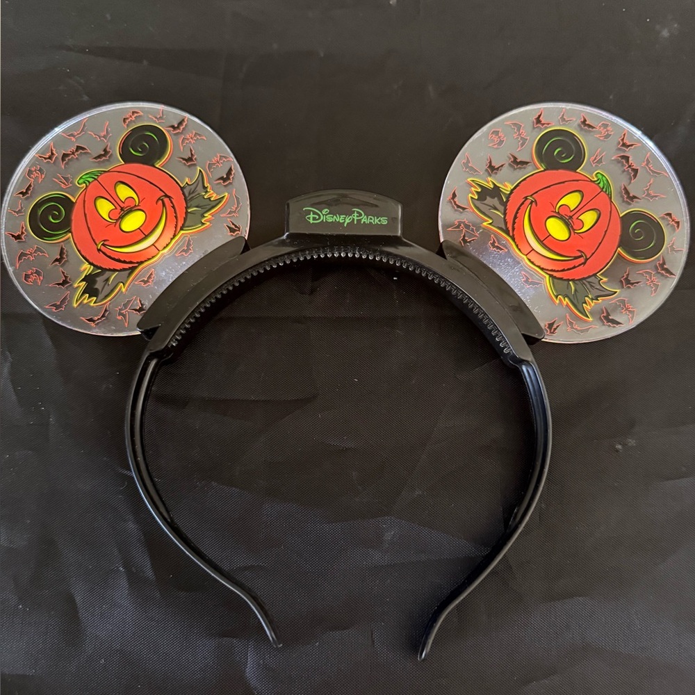 Disney Parks Halloween Mickey Mouse Light Up  Ears / Headband.